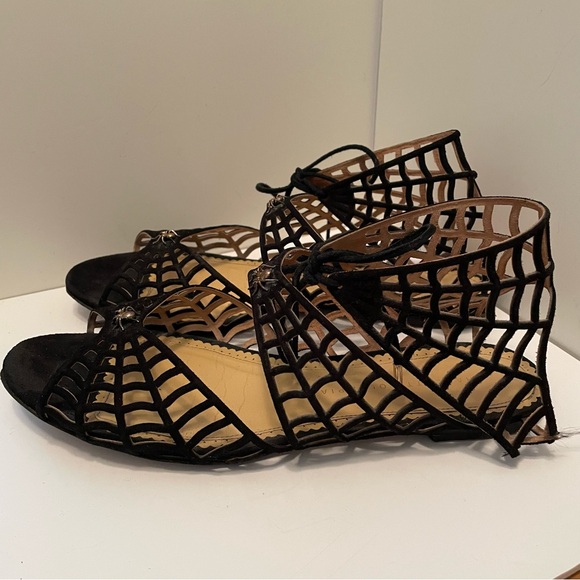 Charlotte Olympia Miss Muffett Black Suede‎ Shoes Size EU 40 Read Description